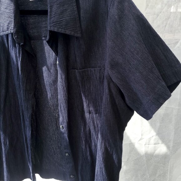 Blue Crinkle Loose Top - Picture 4 of 10